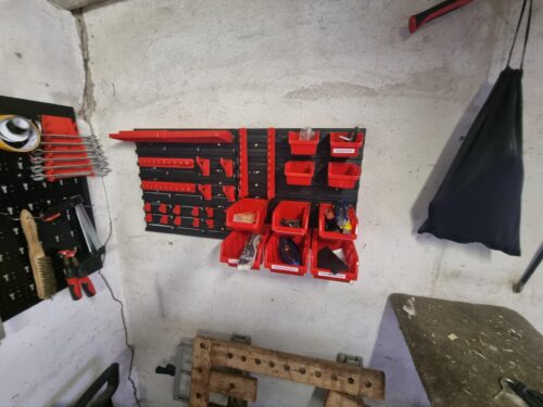 Click to view full screen Stěna na nářadí 1728×780 mm – 50 boxů s držáky photo review