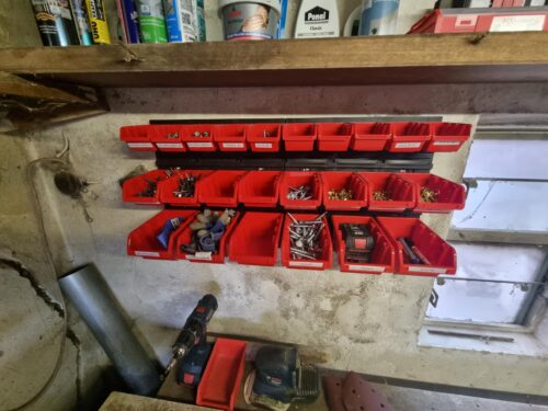 Click to view full screen Stěna na nářadí 1728×780 mm – 50 boxů s držáky photo review