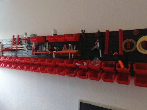 Stěna na nářadí 1728×780 mm – 50 boxů s držáky photo review