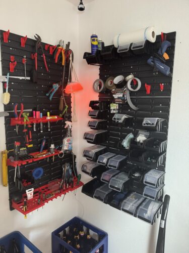 Stěna na nářadí 1728×780 mm – 50 boxů s držáky photo review