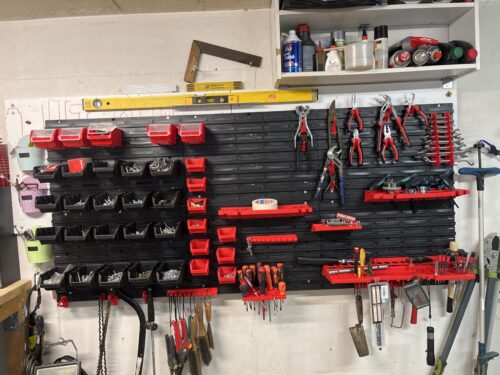 Click to view full screen Stěna na nářadí 1728×780 mm – 50 boxů s držáky photo review