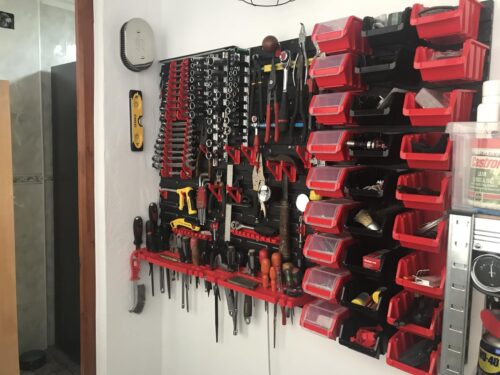 Click to view full screen Stěna na nářadí 1728×780 mm – 50 boxů s držáky photo review