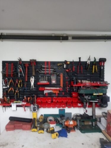 Click to view full screen Stěna na nářadí 1728×780 mm – 50 boxů s držáky photo review