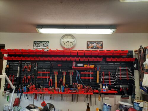 Click to view full screen Stěna na nářadí 1728×780 mm – 50 boxů s držáky photo review