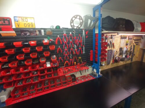 Click to view full screen Stěna na nářadí 1728×780 mm – 50 boxů s držáky photo review